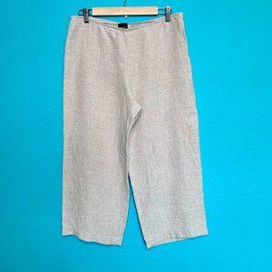 Eileen Fisher Linen Wide Leg Cropped Pants